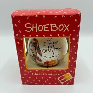 VTG 1992 Hallmark Shoebox‎ Glass Ornament Mastercard Funny Xmas Ornament